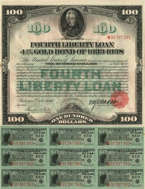 $100 4th Liberty Loan Bond